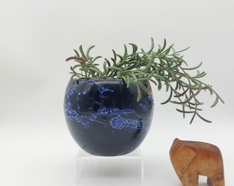Übertopf Marei Keramik Vintage blau Blumentopf Made in W. Germany