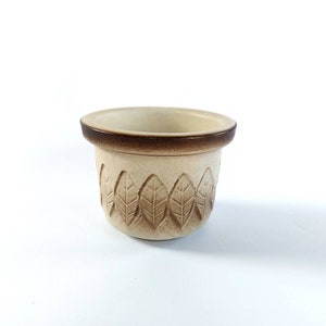 Planter Ceramic Vintage Leaves Decor beige brown Flowerpot