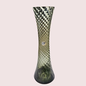 Vase glass vintage Alfred Taube Vohenstrauss smoked glass grey 60s 70s