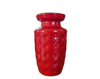 Vase Scheurich Keramik 261-18 Prisma Vintage glossy red