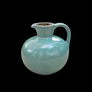 Vase ceramic jug light blue turquoise vintage Mid Century