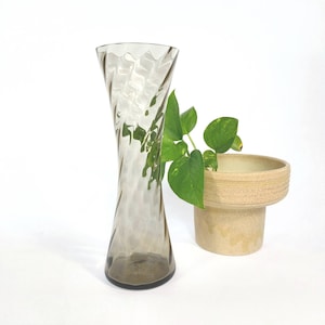 Vase Glass Vintage Alfred Taube Vohenstrauss Smoked Glass grey 60s 70s