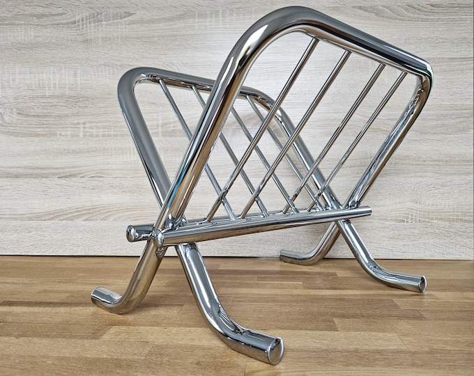 Zack Magazine Rack Vintage Zack Design Bauhaus Magazine Rack Newspaper Stand Chrome 80s - Etsy