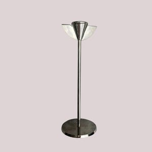 Art Deco chrome-plated candlestick candle holder Midcentury Vintage 30s
