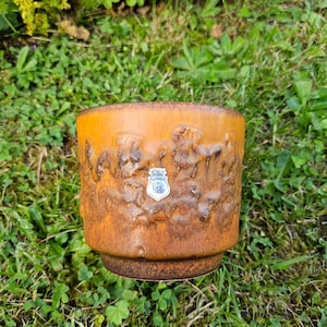 Planter ES ceramic brown rust-brown vintage