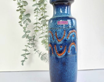 Vase Scheurich Ceramics 200-28 Fat Lava large orange blue