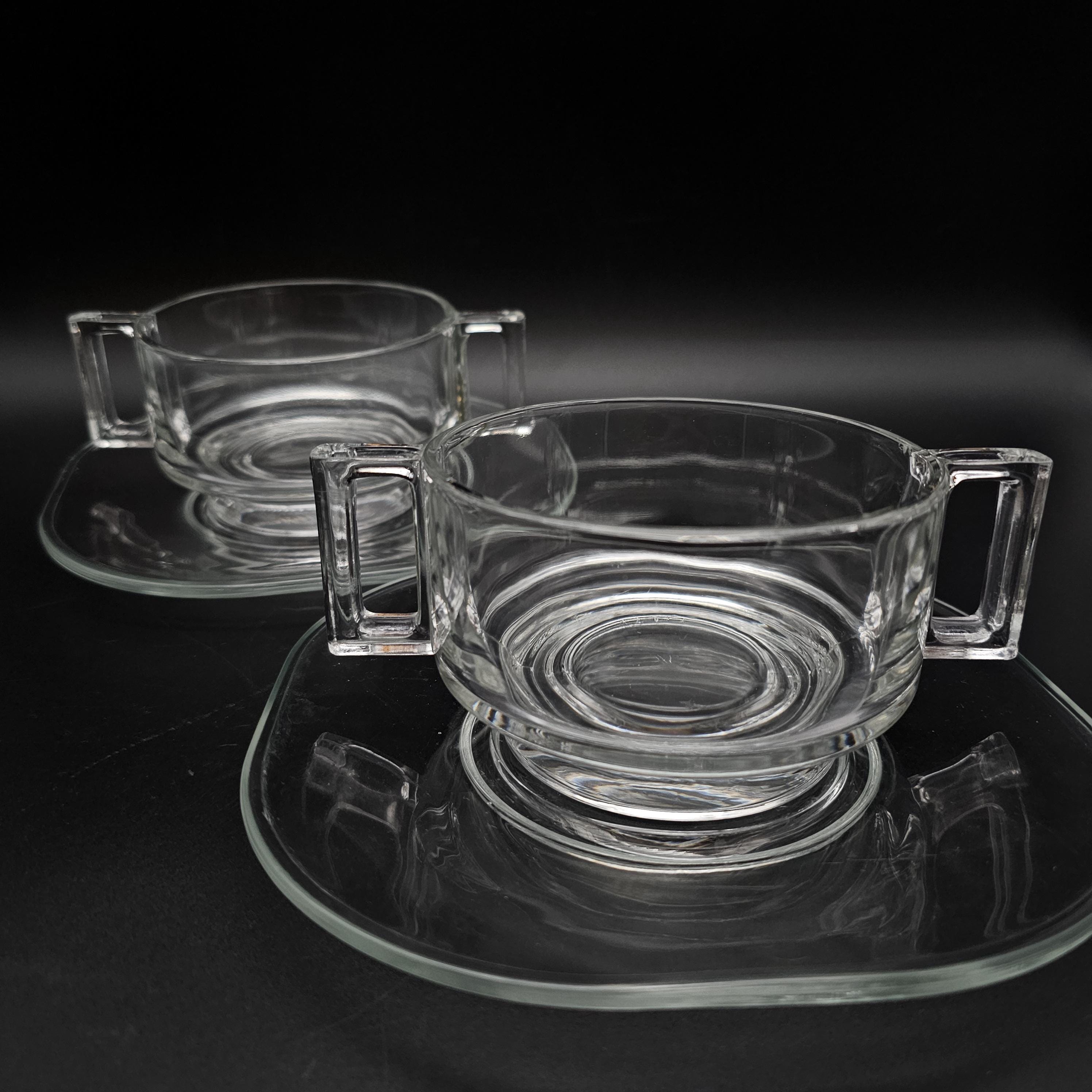 Joe Colombo, Arno, Italy, Clear Glass, Latte, Cappuccino Cup and 
