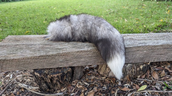 XL Charcoal Fox Tail Keychains