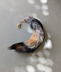 Grey Fox Tail Keychain