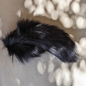 Black Fox Tail Keychain