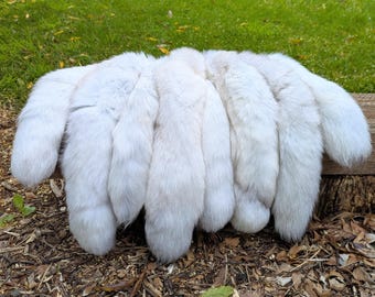 XL Arctic Fox Tail Keychain (Blue Morph)