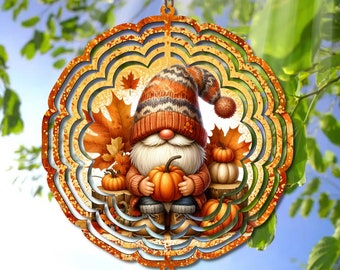 Fall Wind Spinner PNG - Diseño de sublimación de gnomo de otoño - Descarga digital imprimible para uso personal o comercial