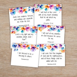 31 Mini Scripture Cards - Printable Encouraging Bible Memory Verse ...
