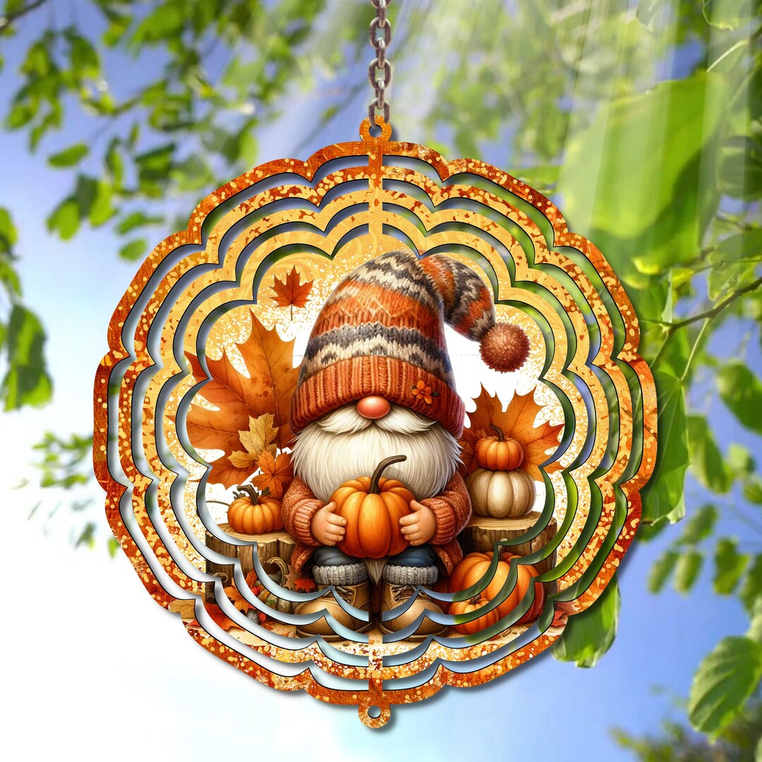 Fall Wind Spinner PNG - Autumn Gnome Sublimation Design - Printable ...
