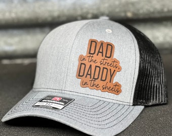 Dad In The Streets Daddy In The Sheets leather patch hat