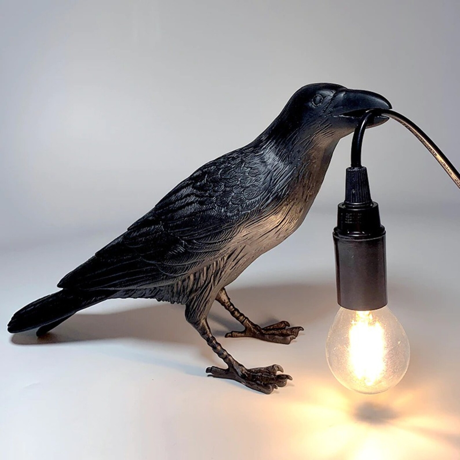 Seletti Lucky Bird Lamp Black Crow Lamp Raven Gothic Led Etsy