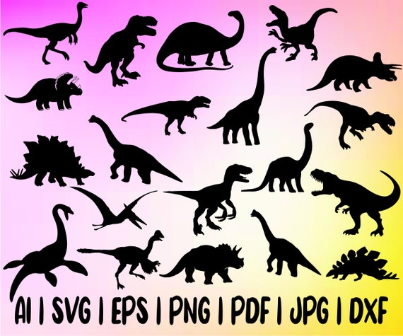 Paquete de dinosaurios svg silueta Jurassic Park descarga - Etsy España