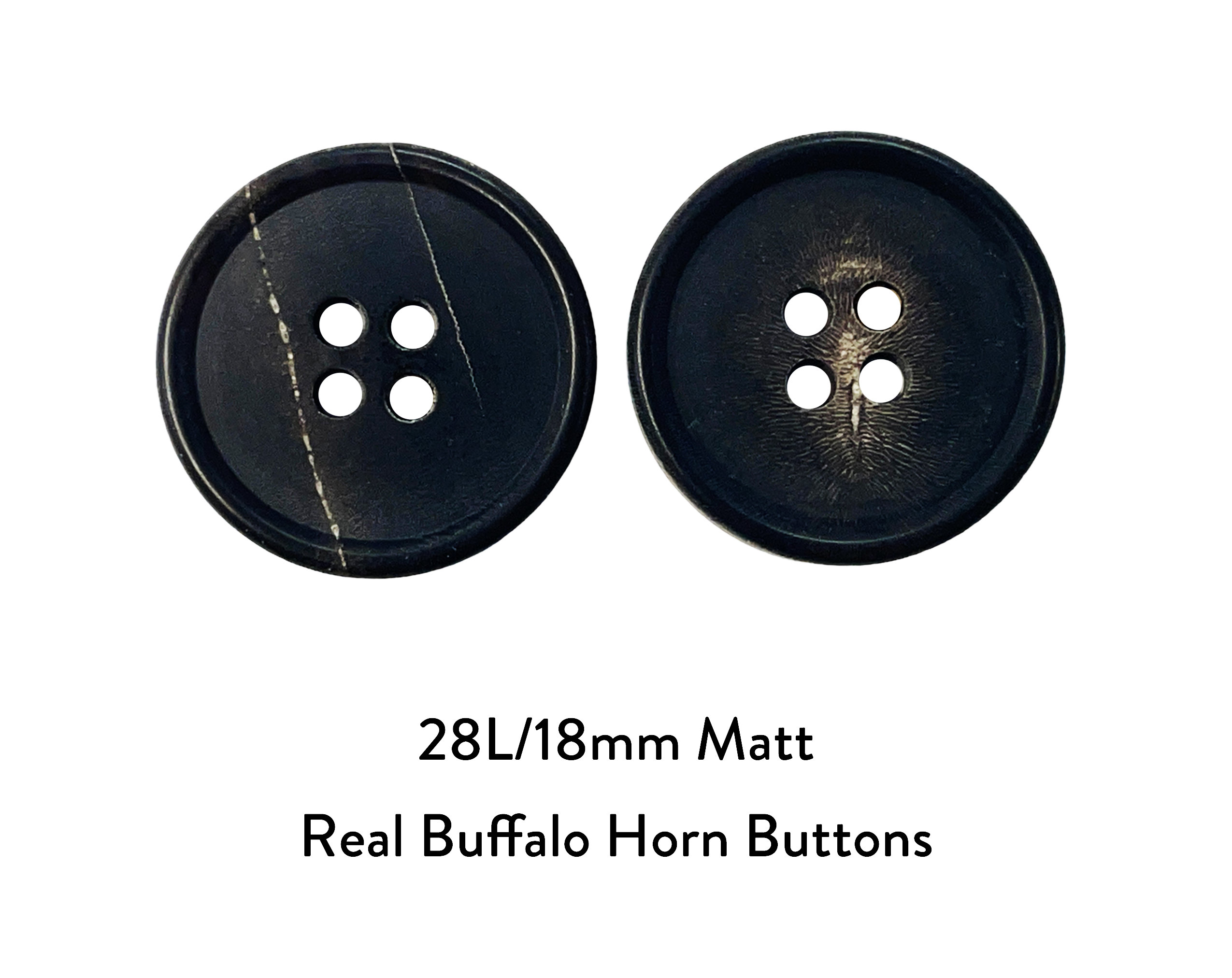 Sharp and Modern Black Buffalo Horn Suit and Coat Buttons