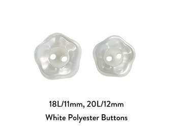 11mm/18L, 12mm/20L Pack 10pcs Small Flower Shirt Buttons Shiny finish buttons for shirt dress Kids women cloth craft, DIY knit sew accessory