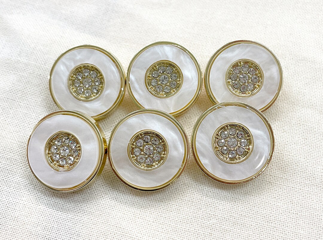 20/22/25mm 3 Pcs Fancy Golden Diamante Metal Buttons Light - Etsy UK