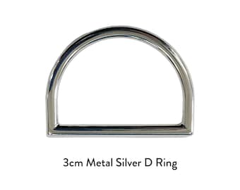 3cm Silver Metal Buckles, D Rings Buckles For Purse Strap Hardware Belt Welded D Buckles For Webbing Belts Lanyard Leather Craft wholesale