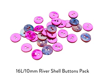 Botones de concha de Agoya rosa de 10 mm (2 agujeros) - Material para manualidades