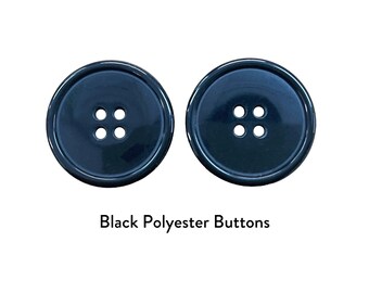 Botones de cuerno de imitación negro brillante de 18L a 44L o de punto para abrigo, chaqueta, vestido, camisa, hombre, mujer y niño, accesorio artesanal para muñecas