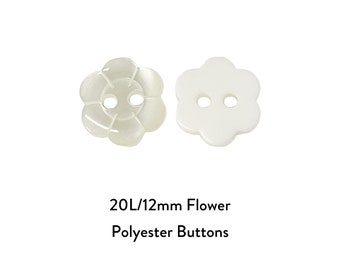 10pcs 12mm/20L Pack Small Flower Shirt Buttons Shiny finish buttons for shirt dress Kids women cloth craft, DIY knit sew accessory