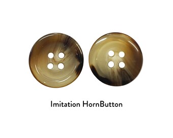 Botones de cuerno de imitación marrón brillante de 18L a 44L o de punto para abrigo, chaqueta, vestido, camisa, hombre, mujer y niño, accesorio artesanal para muñecas