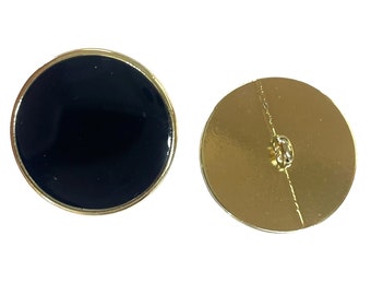 Botones de resina azul marino de metal dorado (25 mm)