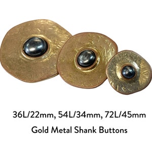 6pcs, 15mm Metal Shank Gold Button, Flat Heat Metal Buttons, High Quality  Metal Blazer Button 24L Size 