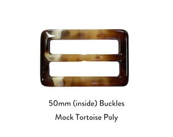 Hebillas de poliéster de 50 mm con efecto tortuga, accesorio artesanal para cinturones y abrigos