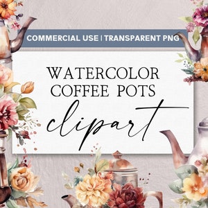 Coffee Pot Clipart | Coffee png Clipart | Coffee Clipart | Commercial Use Clipart | Cute Coffee Clipart | Watercolor Coffee Pot Clipart