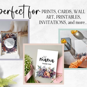 20 Dark Floral Clipart, Dark and Moody Florals, Commercial Use Clipart, PNG Clipart, Halloween Florals, Dark Wedding Flowers for Invitation image 6