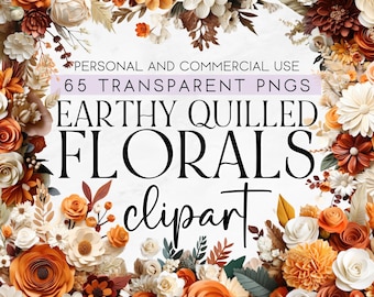 65 Autumn Flower Bouquet Clipart, Autumn Flowers Clipart, Autumn Wedding Png, Commercial Use Clipart, PNG Clipart, Burgundy Flowers Clipart