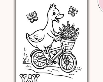 One Silly Goose Coloring Page, Fun Printable Activity Sheets for Birthday Parties, Cute Party Favors, Games and Decor Ideas, Kids & Toddlers