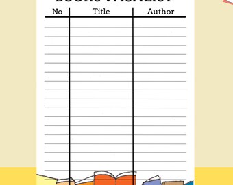 Printable Book Tracking Bookmark, Reading Wishlist, New Release Tracker, Books to Buy Checklist, Book Collection Log, Gift for Book Lover
