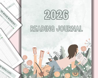 読書チャレンジジャーナル 2026: 完全なブックトラッカーバンドル、印刷可能な月間および年間ログプランナー、本棚トラッカー、ブックレビュー。