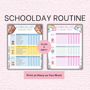 Visual Schedule BUNDLE Kids, Neurodivergent Daily Routine Checklist, ADHD Autism Support, Morning Evening Chart, Boy & Girl Printable