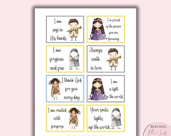 Scripture Cards For Encouragement And Prayer, Printable Bible Verse Cards, Digital Download Christian Gift Set, Daily Affirmations.