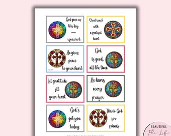 Bible Verse Cards Printable, Scripture Cards for Kids, Christian Prayer Cards, Daily Affirmations, Positive Lunchbox Notes