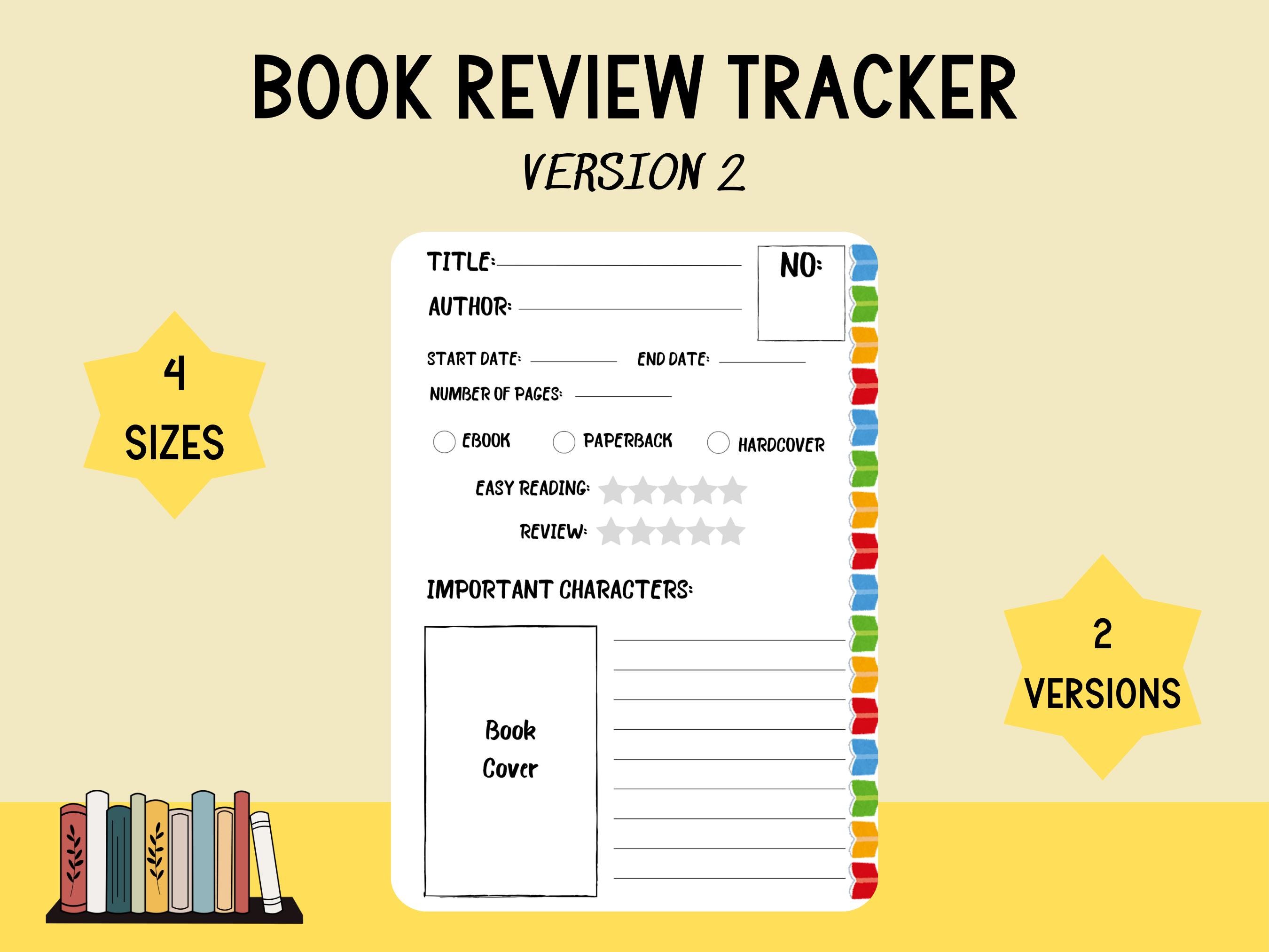 Reading Challenge Log, Printable Book Tracker for Kids & Adults, Fun ...