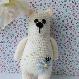 Crochet polar bear, Crochet Teddy Bear, Beige Bear, Stuffed Toy Bear