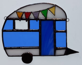 Atrapasol de caravana retro de vitrales