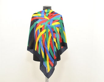Vintage Codello printed silk scarf , multicolor abstract print ..........(665)