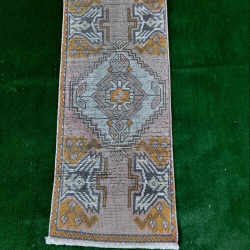 Distressed Vintage Small Oushak Turkish Rug, Soft Color Oushak Rug, Oushak Mat Rug, Mat Rug, Pink Yellow Mat, Rug. 1’5”x3’5” Rugs, shops Hall Rugs
