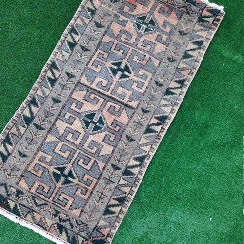 Small Rug, Faded shops Rug, Nomadic Rug, Entry Rug, Turkish Rug, Oushak Rug, Gift Rug, Boho Rug, Aztec, 1.5x3 feet