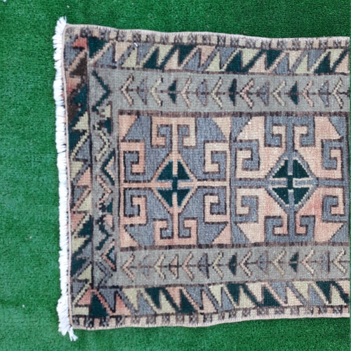 Small Rug, Faded shops Rug, Nomadic Rug, Entry Rug, Turkish Rug, Oushak Rug, Gift Rug, Boho Rug, Aztec, 1.5x3 feet
