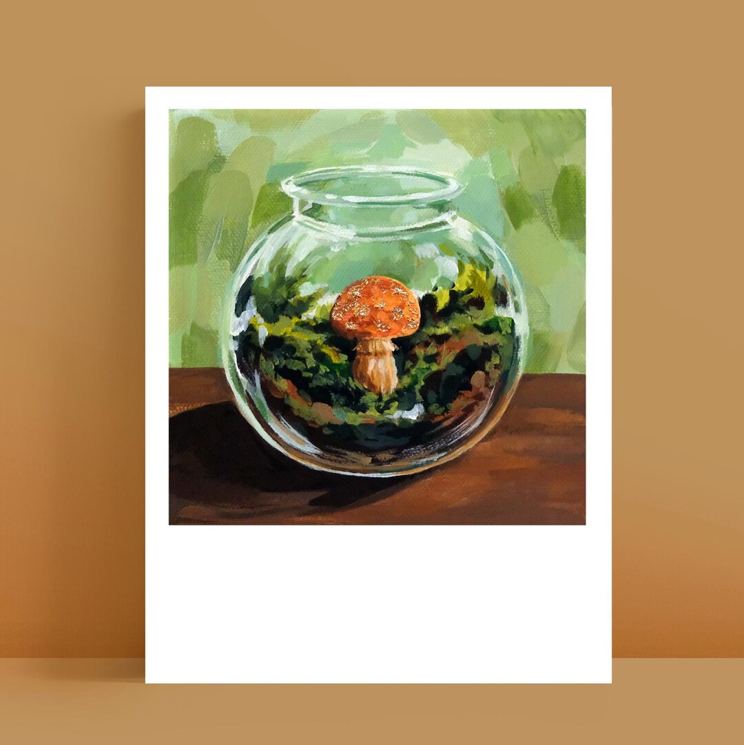 Mushroom Art Print - Cottagecore Goblincore Decor (4x5) - Etsy