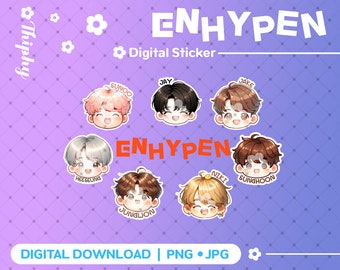 EN- Art  Digital stickers Set,Printable / PNG / JPG